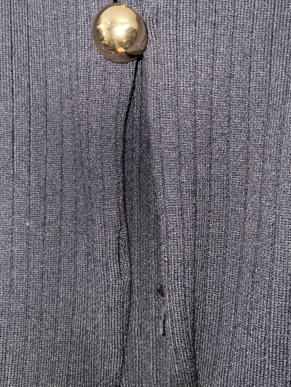 Commense Navy Ribbed Cardigan with Gold Buttons - Picture 4 of 10
